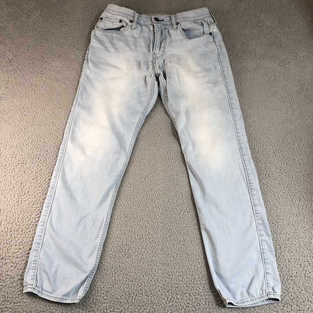 Hollister Jeans Mens 31x32 Blue Skinny Stretch Preppy‎ Light Wash Denim Rocker